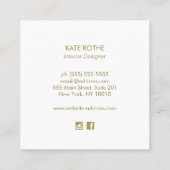 Magnolia Branch Floral Signature Script Blue Linen Vierkante Visitekaartje (Achterkant)