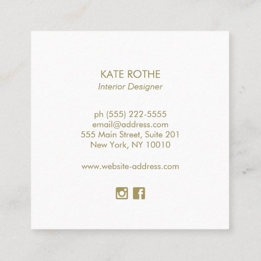 Magnolia Branch Floral Signature Script Blue Linen Vierkante Visitekaartje (Achterkant)