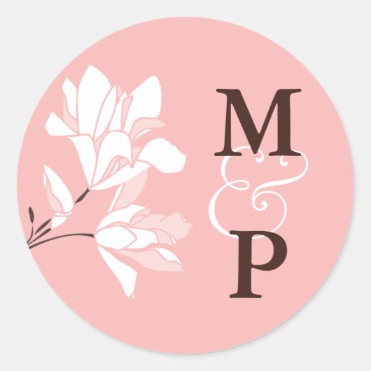 Magnolia Branch Monogram Sticker (Voorkant)