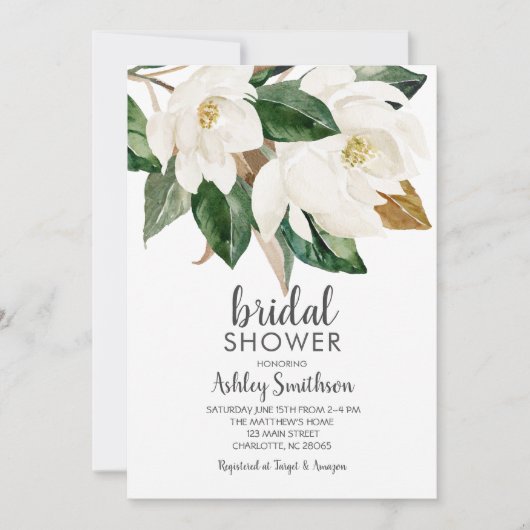 Magnolia Bridal Shower Invitations Kaart (Voorkant)