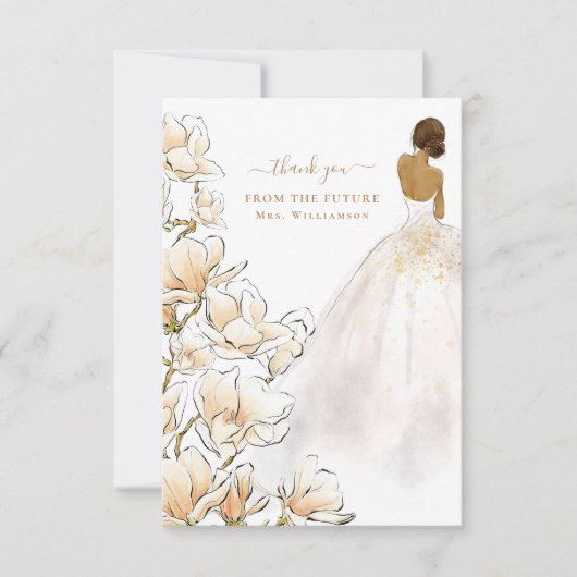 Magnolia Bride Future Mrs. Thank You Card Bedankkaart (Voorkant)