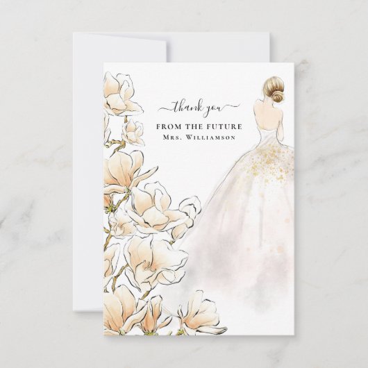 Magnolia Bride Future Mrs. Thank You Card Bedankkaart (Voorkant)