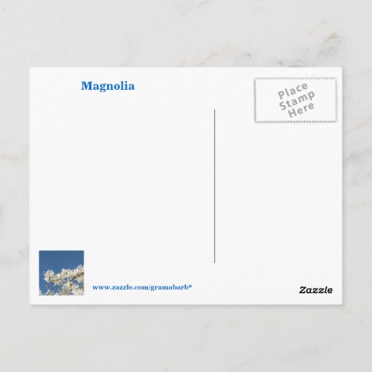 Magnolia Briefkaart (Achterkant)
