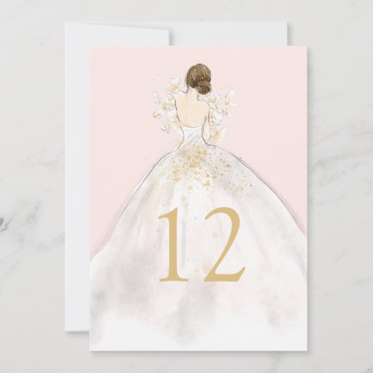 Magnolia Bruid in Gown Tafelnummers (Voorkant)