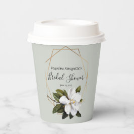 Magnolia Bruidsfeest met Goud en Salie Papieren Bekers