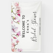 Magnolia Bruidsfeest Welkomstbanner Spandoek (Verticaal)