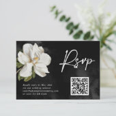 Magnolia Bruiloft QR Code RSVP Kaartje (Staand voorkant)