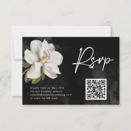 Magnolia Bruiloft QR Code RSVP Kaartje