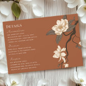 Magnolia bruiloft Terracotta Details RSVP Kaartje
