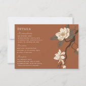 Magnolia bruiloft Terracotta Details RSVP Kaartje (Voorkant)