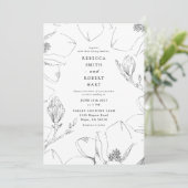 Magnolia bruiloft uitnodiging 01 (Staand voorkant)