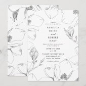 Magnolia bruiloft uitnodiging 01 (Voorkant / Achterkant)