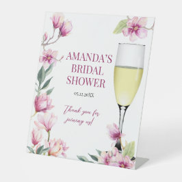 Magnolia Brunch en Bubble Vrijgezellenfeest Reclamebord Met Voetstuk