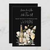 Magnolia Champagne en glazen Witte Tekst Kaart (Voorkant / Achterkant)