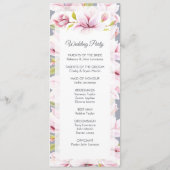 Magnolia Charm Bloemen Huwelijksceremonie Programmakaart (Achterkant)