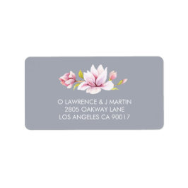 Magnolia Charm Bloemen Waterverf Etiket