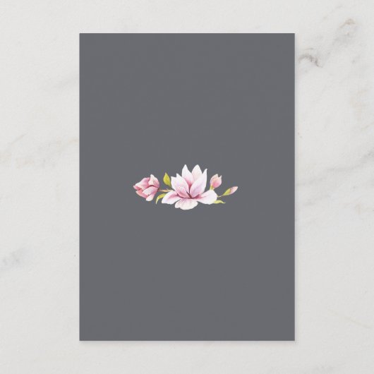 Magnolia Charm Bloemenbruiloft Informatie Kaarten (Achterkant)
