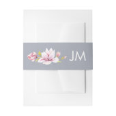 Magnolia Charm Monogram Bloemen Bruiloft Uitnodigingen Wikkel (Voorkant Voorbeeld)