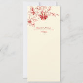 Magnolia Chinees Bruiloft Menu Kaart (Achterkant)