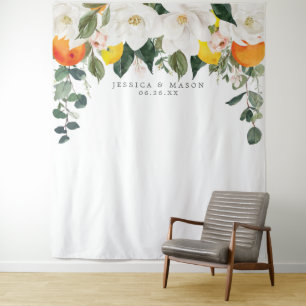 Magnolia Citrus Achtergrond Fotohokje Wandkleed