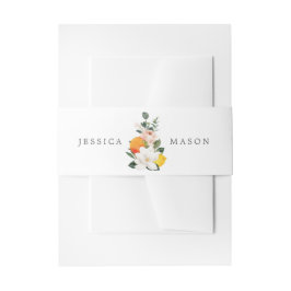 Magnolia Citrus bruiloft uitnodiging buikbanden Uitnodigingen Wikkel