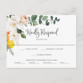 Magnolia Citrus Floral Wedding RSVP-Briefkaart Briefkaart (Voorkant)