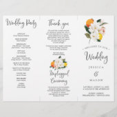 Magnolia Citrus Tri-Fold Wedding Programme Flyer (Voorkant)