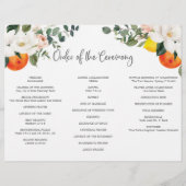 Magnolia Citrus Tri-Fold Wedding Programme Flyer (Achterkant)