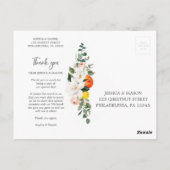 Magnolia Citrus Trouw Dankjewelkaart Briefkaart (Achterkant)