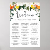 Magnolia Citrus Trouw Stoelen Plattegrond Bord Poster (Voorkant)