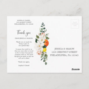 Magnolia Citrus Trouwkaart Bedankkaart Briefkaart