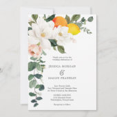 Magnolia Citrus Wedding Invitation Kaart (Voorkant)