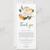Magnolia Citrus Wedding Menu en Hartelijk dank Kaart (Achterkant)