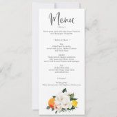 Magnolia Citrus Wedding Menu en Hartelijk dank Kaart (Voorkant)