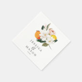 Magnolia Citrus Wedding Napkin Cocktail Napkin Servet (Hoek)