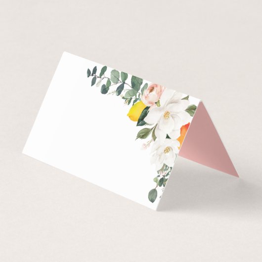 Magnolia Citrus Wedding Place Cards Visitekaartje (Voorkant)