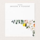 Magnolia Citrus Wedding Place Cards Visitekaartje (Buitenkant ongevouwen)