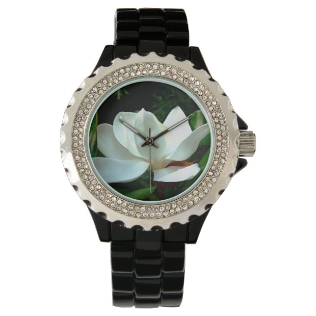 Magnolia Closeup Horloge (Voorkant)