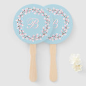 Magnolia Collectie en Spun Sugar Blue Background Handwaaier (Voorkant en achterkant)