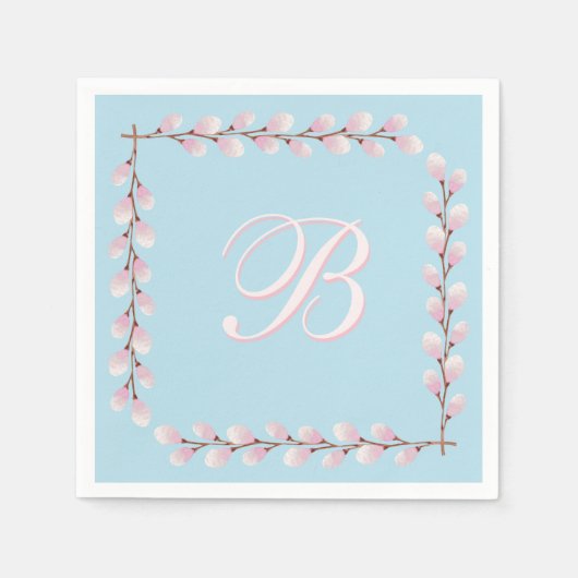 Magnolia Collectie Spun Sugar Blue Background Servet (Voorkant)