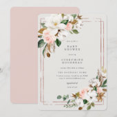 Magnolia Cotton Baby shower Invitation Kaart (Voorkant / Achterkant)