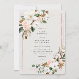 Magnolia Cotton Baby shower Invitation Kaart
