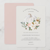 Magnolia Cotton Baby shower Invitation Kaart (Voorkant / Achterkant)