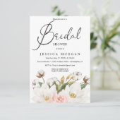 Magnolia Cotton Bruids Douche Uitnodiging Kaart (Staand voorkant)