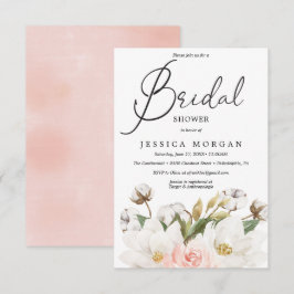 Magnolia Cotton Bruids Douche Uitnodiging Kaart