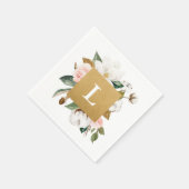 Magnolia & Cotton Flowers Weddenschap Cocktail Nap Servet (Hoek)