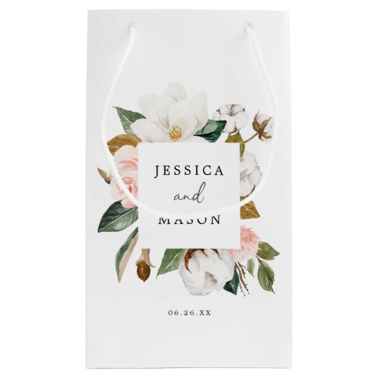 Magnolia Cotton Hotel Wedding Gift Bag Klein Cadeauzakje (Achterkant)