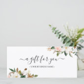 Magnolia & Cotton Leaves Business Gift Certificate (Staand voorkant)