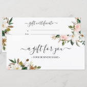 Magnolia & Cotton Leaves Business Gift Certificate (Voorkant / Achterkant)