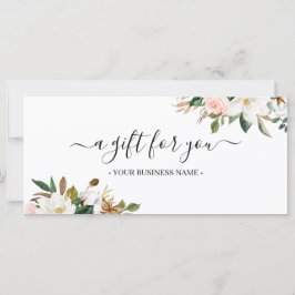 Magnolia & Cotton Leaves Business Gift Certificate
